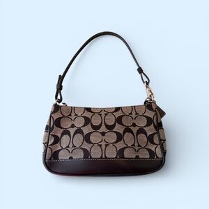 Vintage Y2K Coach Signature Demi Bag Style 6094 Grey Canvas & Leather